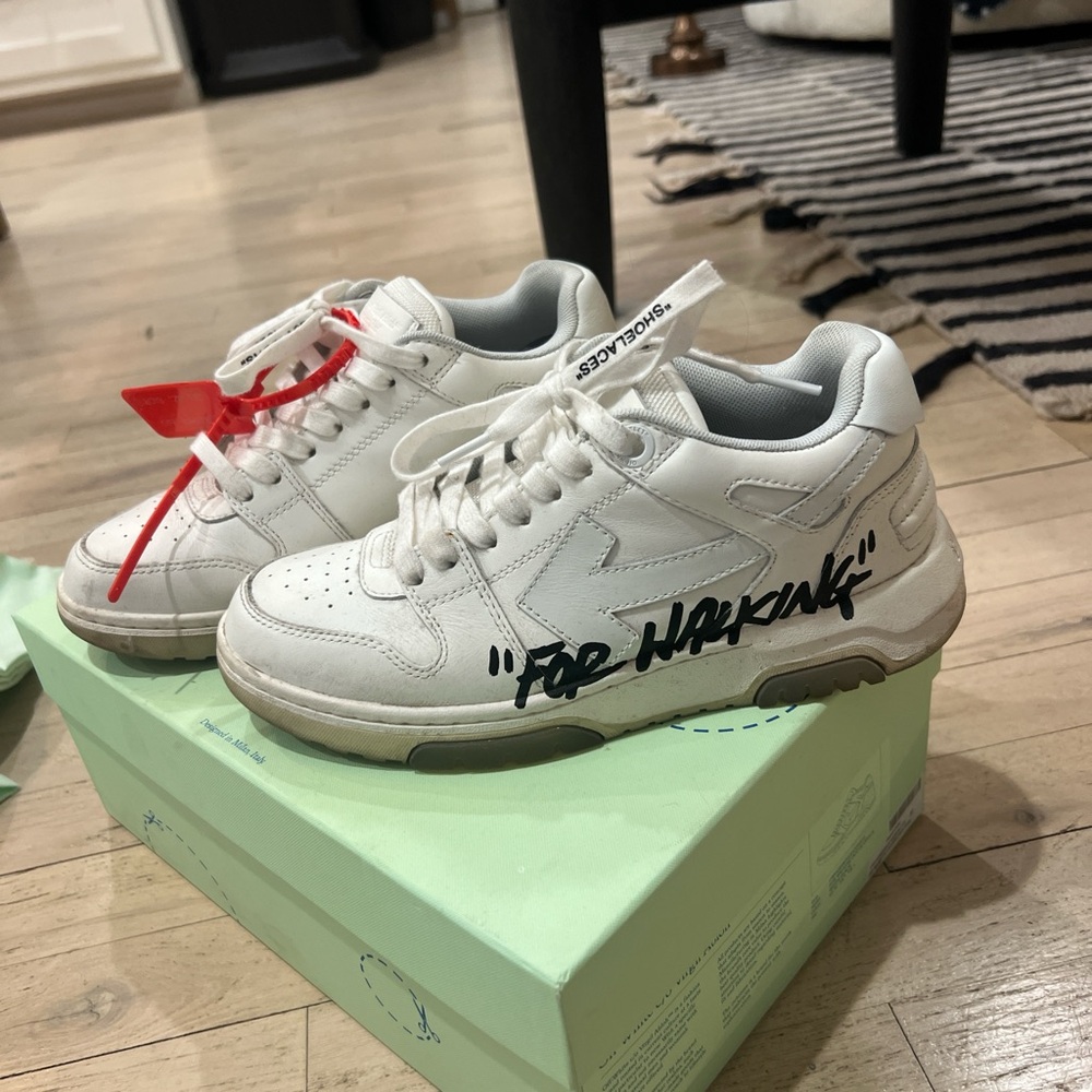 Off-White White Sneakers with Black Text